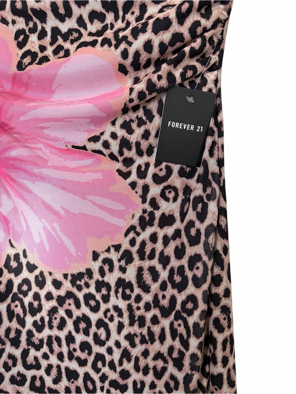 Forever 21 Pink Floral over Leopard Print Maxi Skirt - Picture 3 of 6